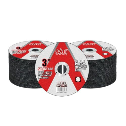 SALI 50 Pack 3 Inch Cut Off Wheels, Thin Cutting Discs 1/16" x 3/8" with Aluminum Oxide Grit, Aggressive Cutting for Metal & Stainless Steel, Compatible with Angle Grinders