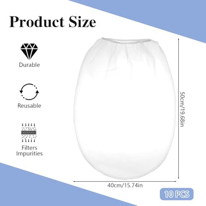 10 Pcs Paint Strainer Bags 5 Gallon Fine Mesh with Elastic Top for Paint