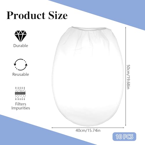 10 Pcs Paint Strainer Bags 5 Gallon Fine Mesh with Elastic Top for Paint