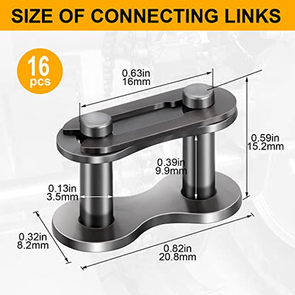 PAGOW 16PCS #41 Roller Chain Connecting Links, Master Connector Link - size: #41 16PCS