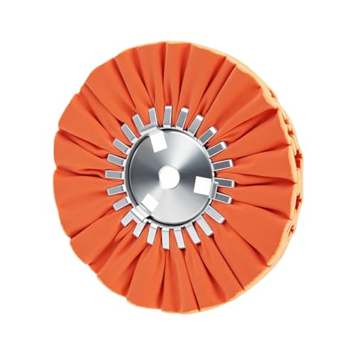 8" Airway Buffing Wheel, Orange, 5/8" Arbor Hole, 16-Ply Medium Polish Wheel for Aluminum & Metal Polishing-1pc - color: Medium 1pc, size: 16plys