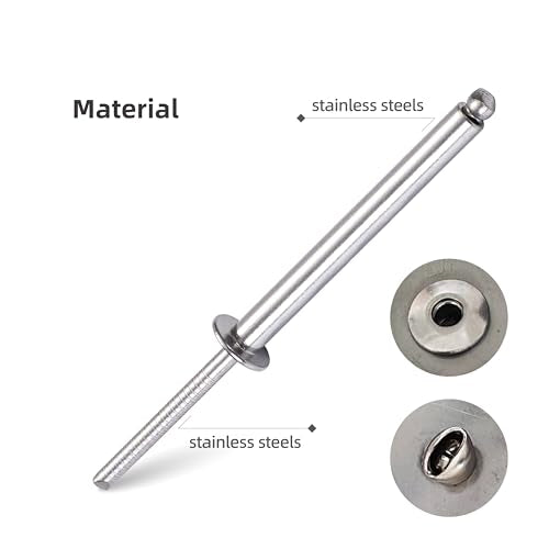 30Pcs Stainless Steel Extra Long Pop Rivets - Heavy Duty, 3/16"x2" - size: 3/16"x2"