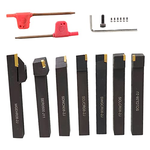 findmall 7Pcs Tin Coated 1/2" Shank Carbide Set - size: 7Pcs 1/2"
