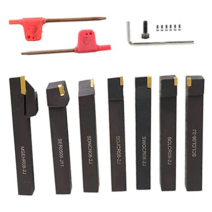findmall 7Pcs Tin Coated 1/2" Shank Carbide Set - size: 7Pcs 1/2"