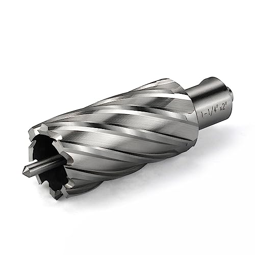 Annular Cutter JESTUOUS 3/4 Inch Weldon Shank 1-1/4 Cut Dia 2 Cut Depth