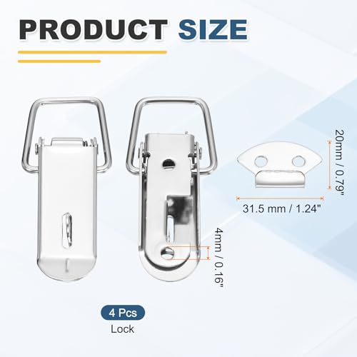 HARFINGTON 4Pcs 0.8" (Total Length:3.54") Spring Loaded Toggle Latch - size: 3.54"