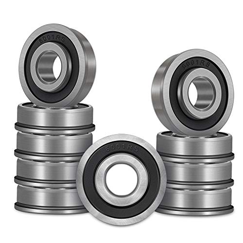 ID 1/2" x OD 1-1/8" Flanged Ball Bearings 10PCs for Lawn Mower, Wheelbarrows, Carts & Hand Trucks Wheel Hub, Alternative to MTD,12118 ＆ Rotary 324 Etc. Double Seal Deep Groove Ball Bearings - size: ID 1/2" x OD 1-1/8"
