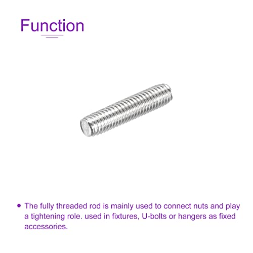 DMiotech 20 Pack M5 x 20mm Fully Threaded Rod 304 Stainless Steel Right Hand Threads Rod Bar Studs Clamps and U-Bolts - size: M5 x 20mm