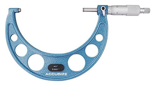Accusize Outside Micrometer, 4-5in x 0.0001in, EG00-0005 - size: 4-5"