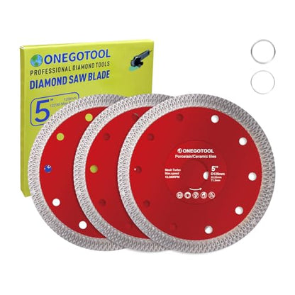 3Pcs 5 inch Diamond Tile Saw Blades Grinder Cutting Blade for Angle Grinder Super Thin Indestructible Disc for Cutting Porcelain Ceramic Granite Marble - size: 5”(125mm)