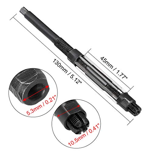 uxcell Adjustable Hand Reamer 10.75-11.75mm High Speed Steel H8 6 Straight Flutes Milling Cutter Tool Metric Reaming Drill Bit for Metal - size: 10.75-11.75mm