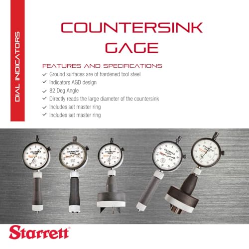 Starrett Dial Indicator Countersink Gage, .020-.170" Range - size: .020 -.170"