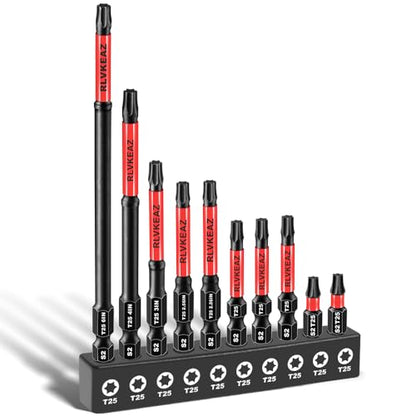 10-PCS T25 Torx Bits for Impact Driver 1 to 6-in Long T 25 Bit Set - style: 10-PCS T25 Torx Bits 1'' to 6'' Long, T-25 Torx Bit Set Premium Solid S2 Steel