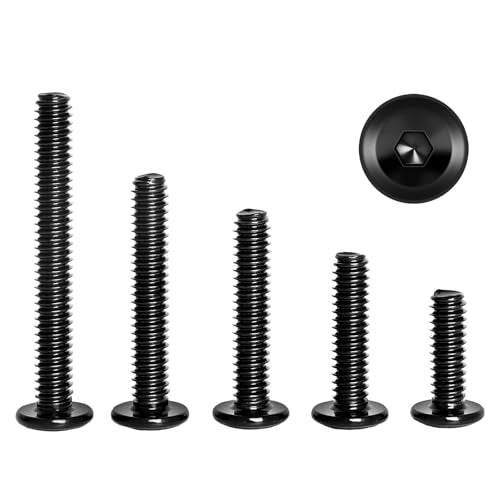 1/4-20 x 3/4", 1", 1-1/4", 1-1/2", 2" Flat Head Socket Head Screw Furniture Bolts Countersunk Connector Screws Assortment Kit, Stainless Steel 18-8 (304), Black Finish, Fully Threaded, 25 PCS - size: 1/4-20 Kit