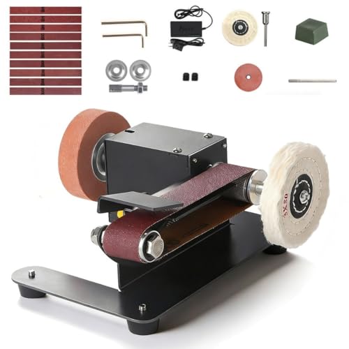 6-In-1 Mini Belt Sander Mini Belt Sander, Electric Small Sander Knife Sharpener Supplies, 7 Adjustable Speed, 795 Motor, Metal Wood DIY Handcraft, Tool & Knife Sharpening (Advanced Kit). - style: Pro - Advanced Grinding Kit