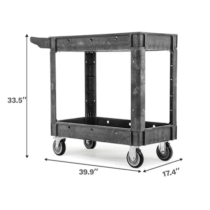 DWVO 40 x 17 in Heavy Duty Rolling Utility Cart on Wheels, Grey - color: Gray, size: 40"x17"