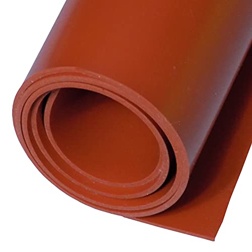 Red Silicone Rubber Sheet, 60A Durometer, 1/32 x 9 x 12 Inch Commercial Grade, Made in The USA, No Adhesive Backing, High Temp Material for Gaskets Pads Washers Leveling Objects DIY Sealing