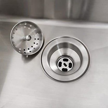 EADOT 3-1/2 Brushed Nickel Sink Drain Assembly with Strainer Basket Stopper