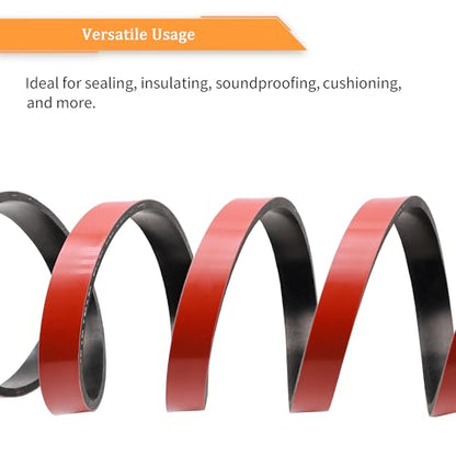 Adhesive Solid Neoprene Reinforced Rubber Strips with Cloth Insert, 1/2 Inch Thick x 1 Inch Wide x 10 Feet Long, Tensile-Resistant - size: 1" X 10', style: .500" thick(Adhesive）
