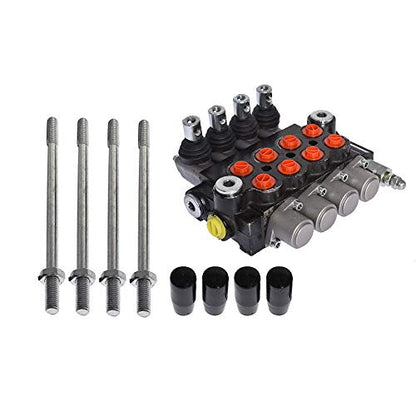 findmall 4 Spool Hydraulic Directional Control Valve 11GPM 3625PSI - size: 11 GPM, style: 4 Spool