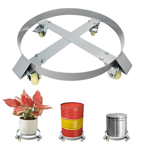 30 Gallon Drum Dolly, 400lbs Load Capacity 30 Gallon Barrel Dolly Cart Drum Caddy with 4 Swivel Casters Wheel, Non Tipping Hand Truck Capacity Dollies for Warehouse Drum Handling (Silver Gray) - size: 30 Gallon 4 Wheels
