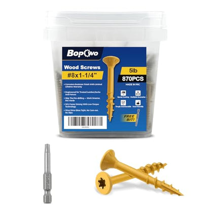 #10 x 4 Deck Screws Wood Screws, Torx Flat-Head Exterior Screws, T25 Star Bit Included(365PCS 5LB Box) - size: #10x4"