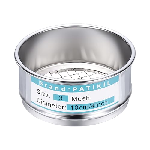 PATIKIL Lab Sieve 3 Mesh(7mm) 3.9"(10cm) Diameter Sifting Screen - size: 3 Mesh(7mm)/3.9"