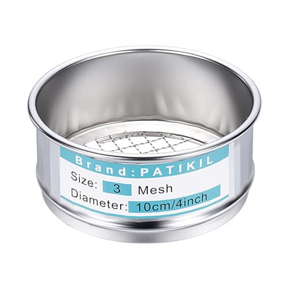 PATIKIL Lab Sieve 3 Mesh(7mm) 3.9"(10cm) Diameter Sifting Screen - size: 3 Mesh(7mm)/3.9"