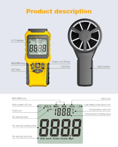 MT-95H Split Thermo Anemometer Wind Speed Gauge