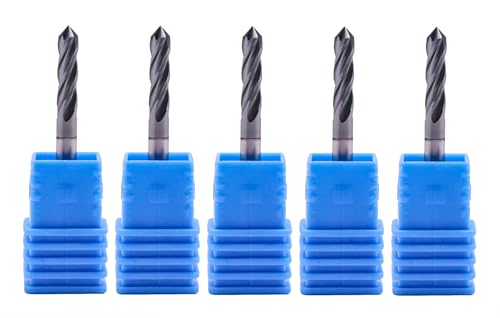 4 Flute 90° Solid Carbide Drill Mill Set(5Pcs, 1/8"), AlTiN Coated - size: 5Pcs 1/8"