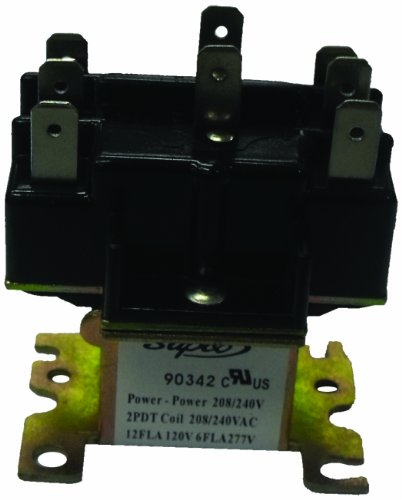 Supco 90342 General Purpose Switching Relay, 208/240 V Coil Voltage, Double Pole Double Throw Contacts - size: 208/240 V Coil Voltage, Double Pole Double Throw Contacts,