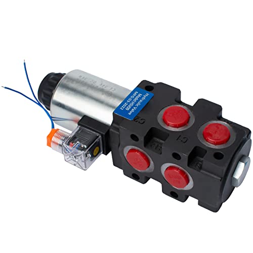 Hydraulic Solenoid Diverter Valve, 18 GPM DC 24V SAE Ports Hydraulic Solenoid Selector, MAX Pressure 200 Bar - style: 18GPM DC 24V