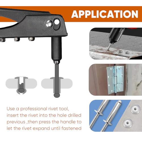 ALLCLEAN 250 Pcs 1/8"x3/8" Stainless Steel Blind Pro Rivets,3.2 x 10mm Pop Rivets,Stainless Steel Grip and Stainless Steel Mandrel - color: Stainless Steel, size: 1/8"x3/8"
