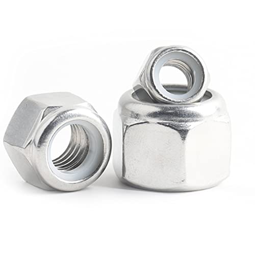7/16-20 Nylon Insert Lock Nuts, Nylon Locknuts 304 Stainless Steel 18-8 Lock Nuts, Pack of 20