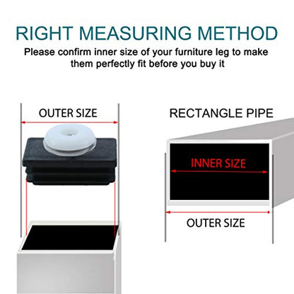 uxcell Adjustable Leveling Feet 25 x 50mm Rectangle Inserts Furniture Glide 8 Sets