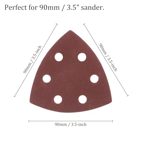 50pcs Mouse Sander Detail Sandpaper 600Grit 3-1/2" Triangle - size: 600 grit