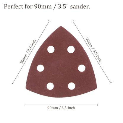 50pcs Mouse Sander Detail Sandpaper 600Grit 3-1/2" Triangle - size: 600 grit