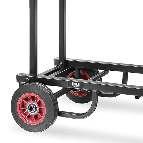 Pyle Compact Folding Adjustable Equipment Dolly - Heavy Duty Multi‑Function Convertible Cart Hand Truck/Platform Cart with Wheels - Expandable Up to 25.24" to 40.24" - 200LBS MAX Load Capacity - size: 25.24'' x 14.25''