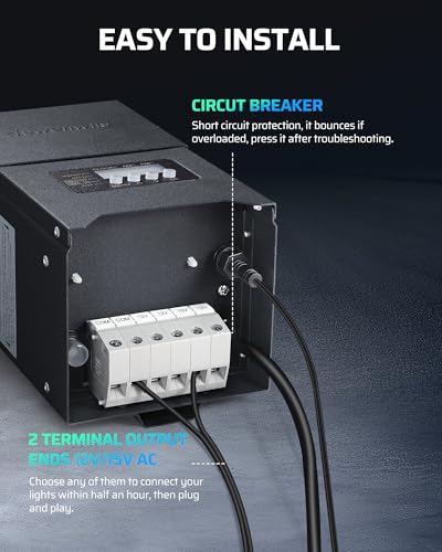 DEWENWILS 300W Low Voltage Transformer with Photocell Sensor & Timer, Metal - style: 300W-Metal