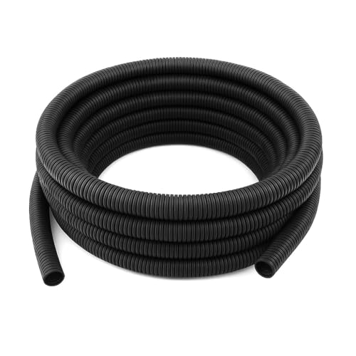 MGI SpeedWare Corrugated Non-Split Conduit, Black Wire Tubing for High-Temperature Automotive Harness and Indoor Outdoor Wire Management - 25ft Length (Inner Diameter 3/4") - size: 3/4" - 25ft