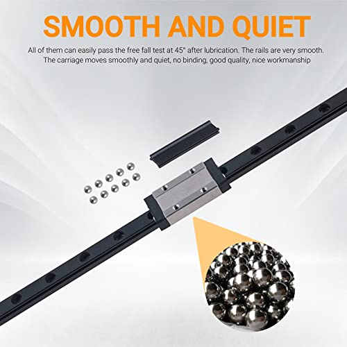 2pcs MGN12H Mini 300mm Linear Rail Guide Linear Sliding Guideway with 2pcs MGN12H Carriage Block for 3D Printer and CNC Machine - size: 300mm, style: MGN12H*2(Black)