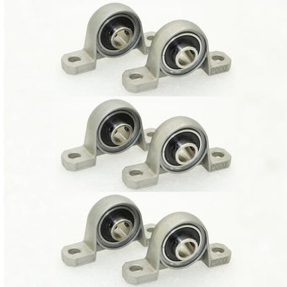 6pcs KP000 10mm Bore Zinc Alloy Inner Ball Mounted Pillow Block