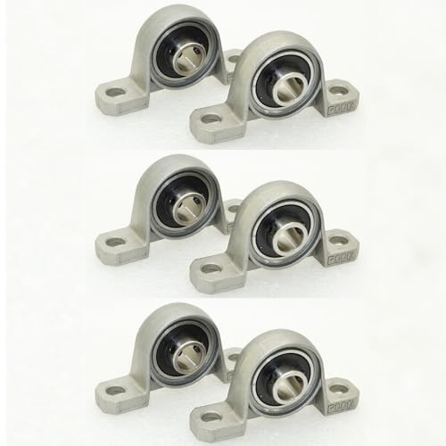 6pcs KP000 10mm Bore Zinc Alloy Inner Ball Mounted Pillow Block