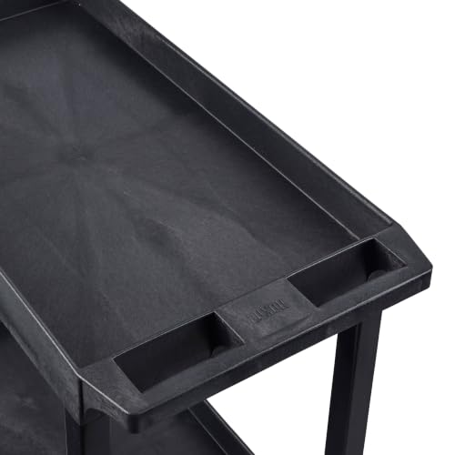 Luxor 32" x 18" Tub Storage Cart 2 Shelves - Black, (EC11-B)