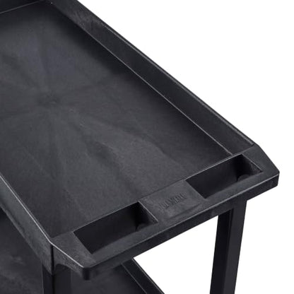 Luxor 32" x 18" Tub Storage Cart 2 Shelves - Black, (EC11-B)