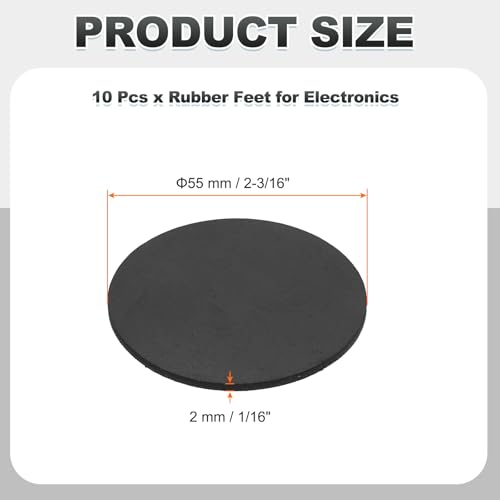 PATIKIL Non Slip Furniture Pads 2-3/16" (55mm x 2mm), 10 Pcs Adhesive Backed Round Rubber Feet Anti-Scratch Rubber Furniture Grippers for Hardwood Floor Electronics Bed Drawers DIY - size: 55mm x 2mm