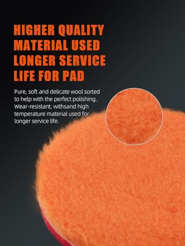 SPTA 9Pcs Polishing Pads Kit, 7 Inches Large Size Buffing Pads, Car Foam Buffing Sponge Pads Kit with 5/8"-11 Backing Plate for Car Care Polisher Boat Waxing, Polishing, Sealing Glaze
