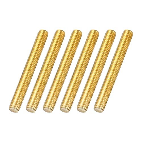 MECCANIXITY 6Pack M6x50mm Fully Threaded Rod Brass Right Hand All Thread - size: M6x50mm