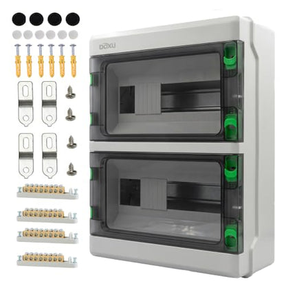 Circuit Breaker Box, IP66 Distribution Protection Box (HA-24 Way-H) - size: HA-24- 11.6x15.3x5.1 INCH