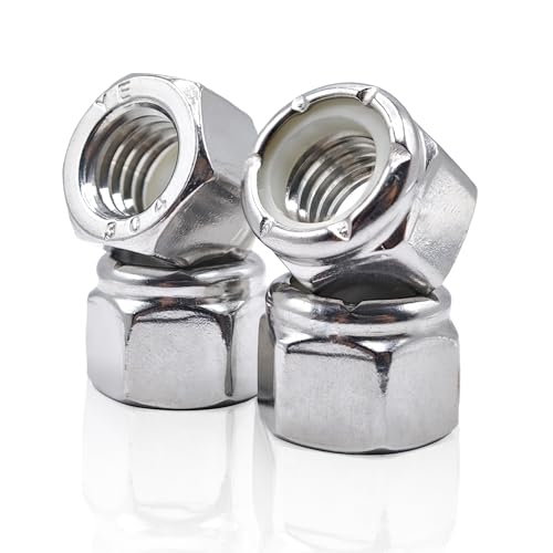 #8-32 Nylon Insert Lock Nuts 130pcs SAE 304 Stainless Steel Nylon Locknuts Hex Lock Nuts Reusable Anti-Loose Corrosion-Resistant for DIY Home Automotive Industrial - size: 8#32 130pcs